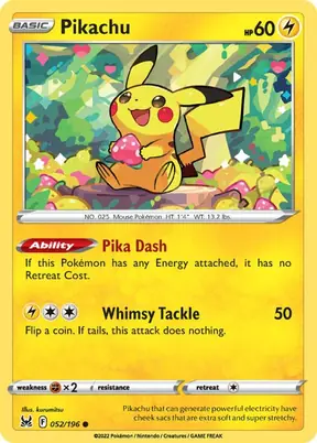 Pikachu Pok&eacute;mon card