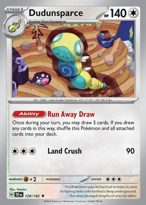 Dudunsparce Pok&eacute;mon card